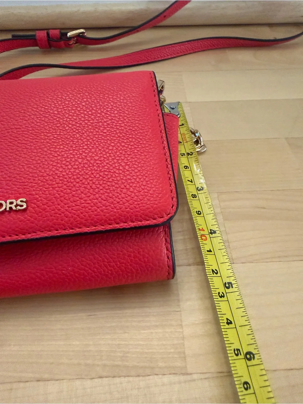 Michael Kors Red Pebbled Leather Crossbody
